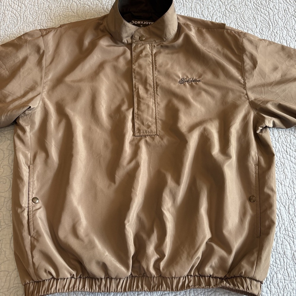 FootJoy DryJoys Short Sleeve Pullover L Waterproof Golf Jacket Sea Island